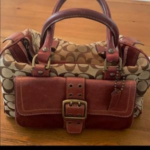 Coach - Vintage Medium Brown and Burgundy Tote Hand Bag